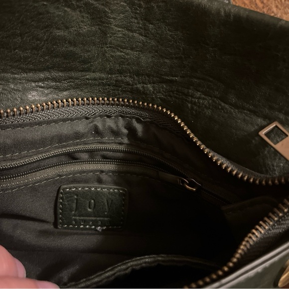 Joy Susan Convertible Crossbody Wristlet: Fold-Over Vegan Dark Jade - Picture 3 of 5